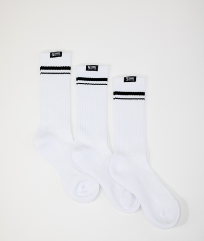 3PK - Double Stripe Crew Workout Socks